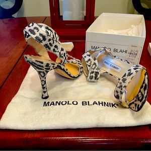 Manolo Blahnik  SNOW LEOPARD HEELS